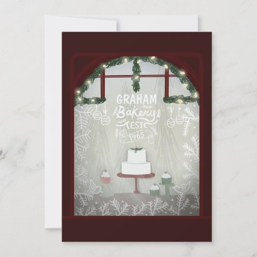 Bakkerij Winter Vakantie Klantwaardering Feestdagenkaart (Voorkant)