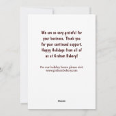 Bakkerij Winter Vakantie Klantwaardering Feestdagenkaart (Achterkant)