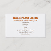 Bakkerij Wortel Cupcake Visitekaartje (Achterkant)