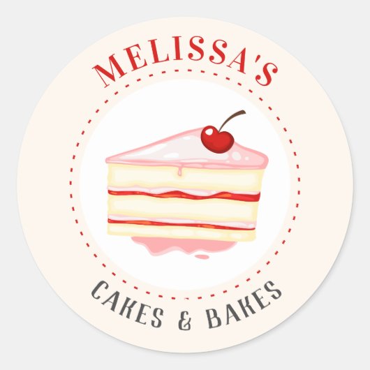 Bakkerij Zakelijk Branding Pastry Shop Cupcake Box Ronde Sticker (Voorkant)