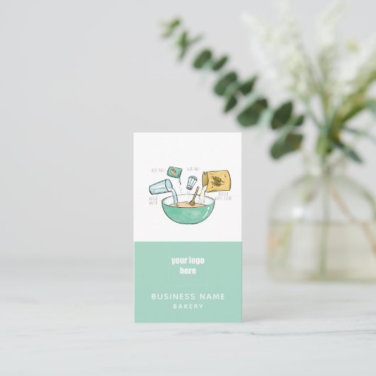 Bakkerij Zakelijk Brood Recept Illustratie Logo Visitekaartje (Staand voorkant)