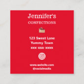 Bakkerij Zakelijk Chocolade Cake Goud Zelfgemaakt Vierkante Visitekaartje (Achterkant)