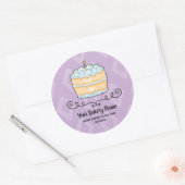 Bakkerij Zakelijk Paarse Cake Dessert Verpakking Ronde Sticker (Envelop)