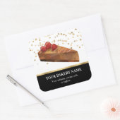 Bakkerij Zakelijke Cheesecake Confetti Vierkante Sticker (Envelop)