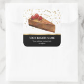 Bakkerij Zakelijke Cheesecake Confetti Vierkante Sticker (Tas)