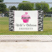 Bakkerij Zebra Roze Stippen Banner (Insitu)
