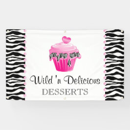Bakkerij Zebra Roze Stippen Banner