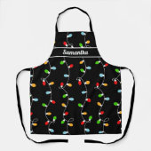 Bakkerij Zwarte Kerstverlichting Schort (Voorkant)
