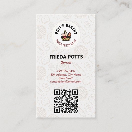 bakkerijbedrijf | Gebakken dagelijks brood bedrijf Visitekaartje (Voorkant)