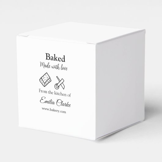 Bakkerijbedrijf 'Gebakken met liefde' voeg naam te Bedankdoosjes (Voorkant Zijde)