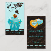 Bakkerijbladeren kasten blauwe chocolade bruin visitekaartje (Voorkant / Achterkant)