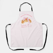 Bakkerijbrood Croissant Roze Coquette Waterverf Schort (Voorkant)