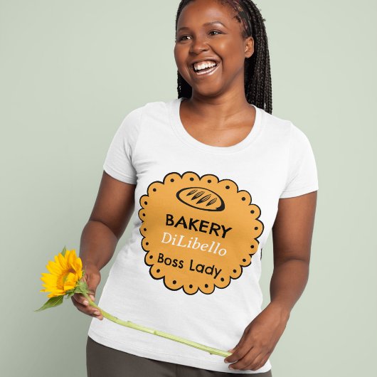 Bakkerijbrood illustraties geel t-shirt