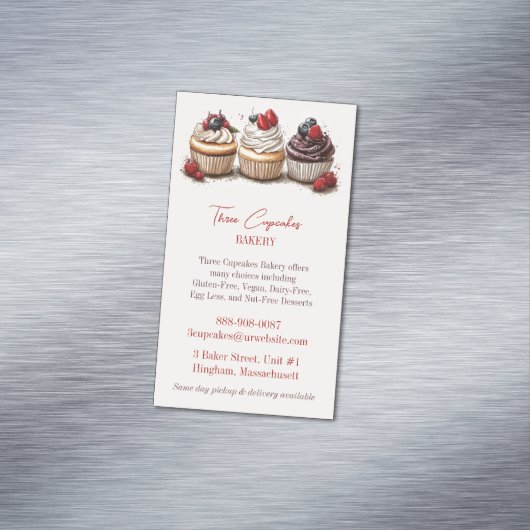 bakkerijcupcakes magnetisch visitekaartje (Voorbeeld)