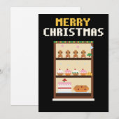 Bakkerijdisplay Pixel Art Kerstkaart (Voorkant / Achterkant)