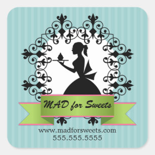 Bakkerijdozen Vierkante Sticker