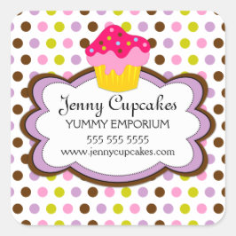 Bakkerijdozen Vierkante Sticker