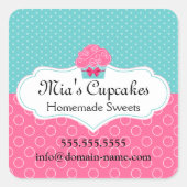 Bakkerijdozen Vierkante Sticker (Voorkant)