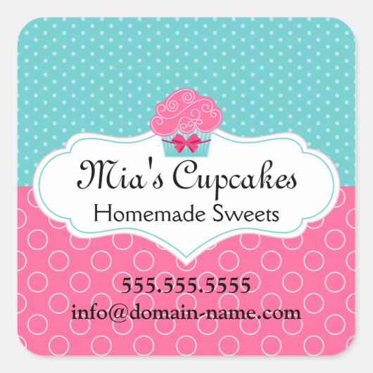 Bakkerijdozen Vierkante Sticker (Voorkant)