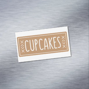 Bakkerijembleemontwerp voor vintage cupcakes magnetisch visitekaartje