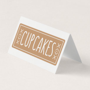 Bakkerijembleemontwerp voor vintage cupcakes visitekaartje