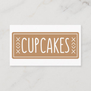 Bakkerijembleemontwerp voor vintage cupcakes visitekaartje
