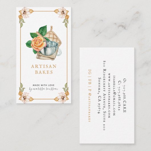 Bakkerijen en bakkerijen voor Waterverf met gereed Visitekaartje (Voorkant / Achterkant)