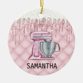 Bakkerijgebak Bevroren schijven Monogram Keramisch Ornament (Voorkant)