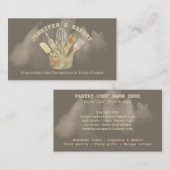 Bakkerijgebak elegante chef rustige waterverf visitekaartje (Voorkant / Achterkant)