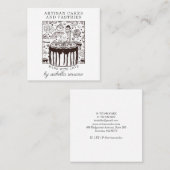 Bakkerijgebak, gebak en gebak vierkante visitekaartje (Voorkant / Achterkant)