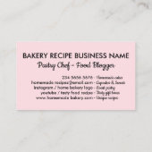 Bakkerijgebak, handgereedschap visitekaartje (Achterkant)