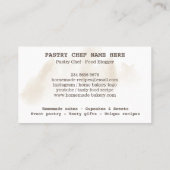 Bakkerijgebak patisserie chef rustige waterverf visitekaartje (Achterkant)