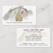 Bakkerijgebak patisserie chef rustige waterverf visitekaartje (Voorkant / Achterkant)