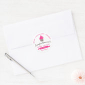 Bakkerijgebak Roze Ronde Sticker (Envelop)