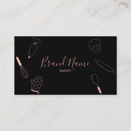 Bakkerijgebakken Roos Gold Whisk Chef minima Visitekaartje (Voorkant)