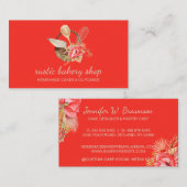 Bakkerijgebruiksvoorwerpen met Rustic Basket rood Visitekaartje (Voorkant / Achterkant)