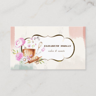 Bakkerijgereedschap ,Waterverf penseelstreek Visitekaartje