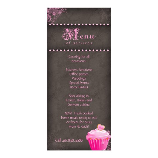 Bakkerijkaartje Koekjes Roze Chocolade Brown Reclamekaart (Achterkant)