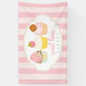Bakkerijkafwerking Retro Sweet Cupcakes Cute Bouti Spandoek (Verticaal)
