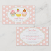 Bakkerijkafwerking Retro Sweet Cupcakes Cute Bouti Visitekaartje (Voorkant / Achterkant)