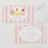 Bakkerijkafwerking Retro Sweet Cupcakes Cute Bouti Visitekaartje (Voorkant / Achterkant)