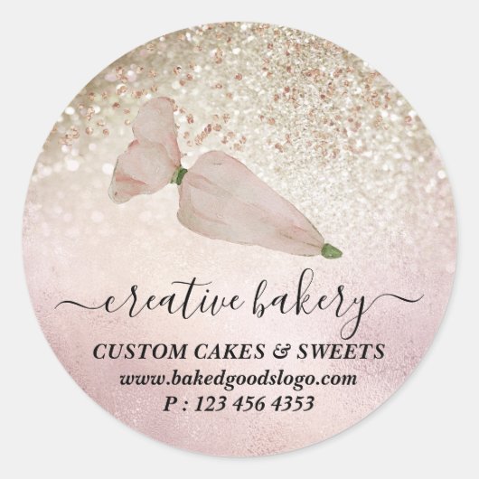 Bakkerijkdarm Decor Wood glitter Gold Ronde Sticker (Voorkant)