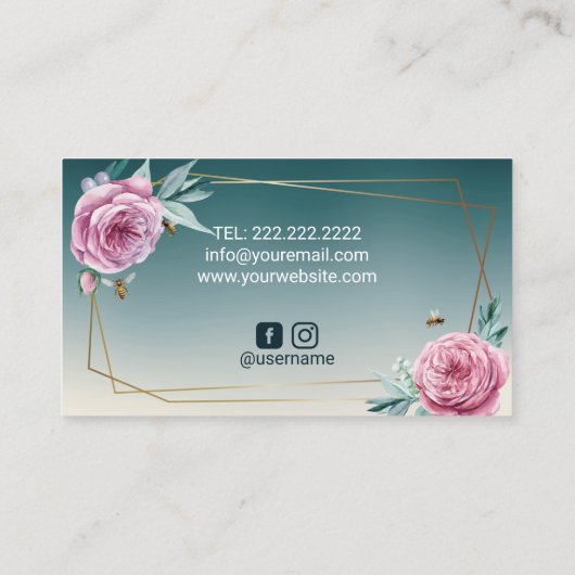 Bakkerijkdarm en Blauwgroen bijenkap Visitekaartje (Achterkant)