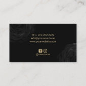 Bakkerijkdarm Logo Elegant Black Floral Chef Visitekaartje (Achterkant)