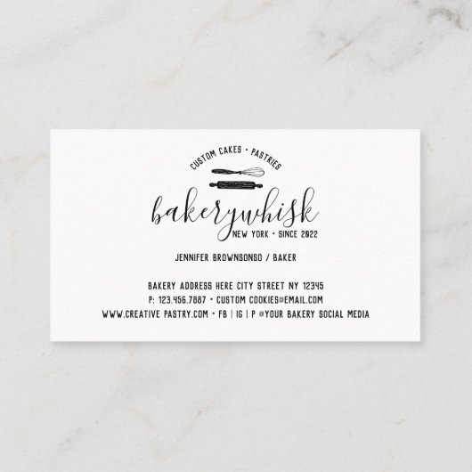Bakkerijkgebak Schoven, rolpen en whiskyschroeven Visitekaartje (Achterkant)