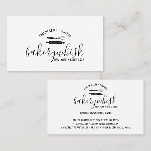 Bakkerijkgebak Schoven, rolpen en whiskyschroeven Visitekaartje (Voorkant / Achterkant)