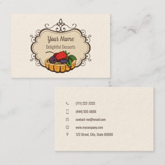 bakkerijkoek visitekaartje (Voorkant / Achterkant)