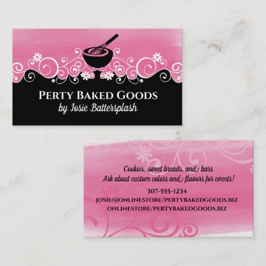 bakkerijkoek voor bakkerij- en bakkerijkoek visitekaartje (Voorkant / Achterkant)