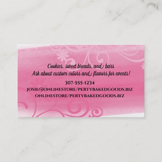 bakkerijkoek voor bakkerij- en bakkerijkoek visitekaartje (Achterkant)