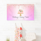 Bakkerijkoekjes bleekroze druppelaar regenboogombr spandoek (Insitu)